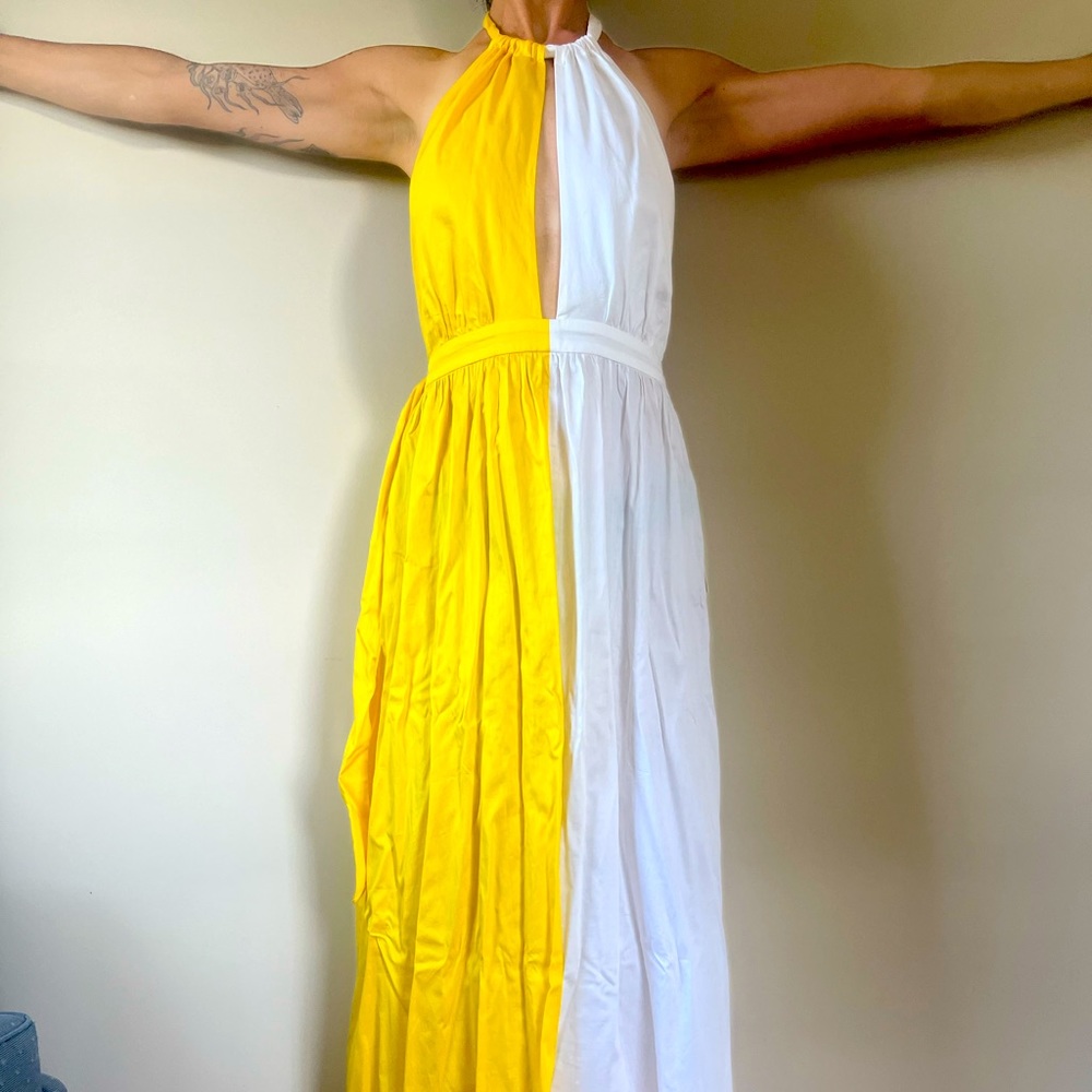 Mara Hoffman two toned maxi dress halter neck